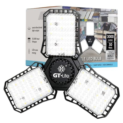 GT-Lite 3000 Lumen LED Garage Light, 300Watt Equivalent - color: 3000 Lumen