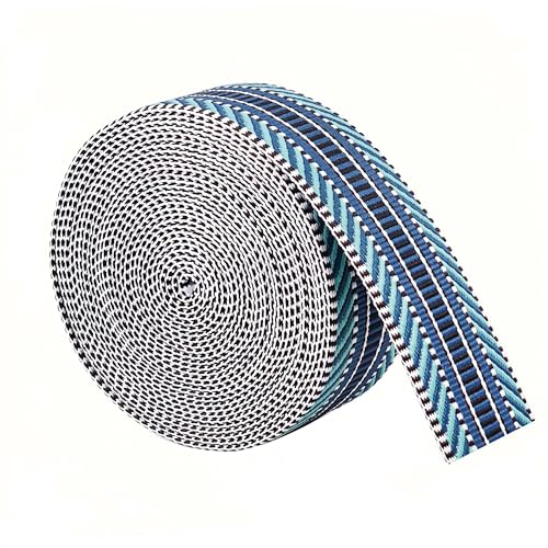 Nylon Webbing Ribbon Strap 1.5 Inch Blue Polyester Webbing 6 Yards Heavy Duty Ribbon for Crafts Bag Handles Replacement Striped Webbing DIY Pet Collars Leash Camera Strap Shoulder Straps 38mm - color: A