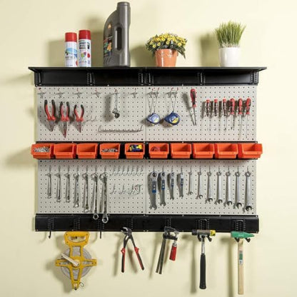 Ultrawall Pegboard Wall Organizer, 48 X 36 inch Garage Storage Pegboard - color: Gray