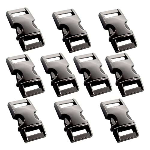 3/8 inch Buckles Quick Side Release Clips Making Belt Strap of Parocord Bracelet Dog Collar Backpack Accessories - color: Gun Black