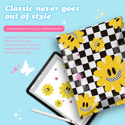 Fuxury Poly Mailers 14.5x19" 50pcs,Cute Shipping Bags for Clothes,Groovy - color: Groovy Flower, size: 14.5x19" 50pcs