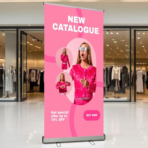 33.5"x80" (1 UNIT) Heavy-Duty Retractable Banner Stand with Padded Canvas Bag (Stand ONLY)