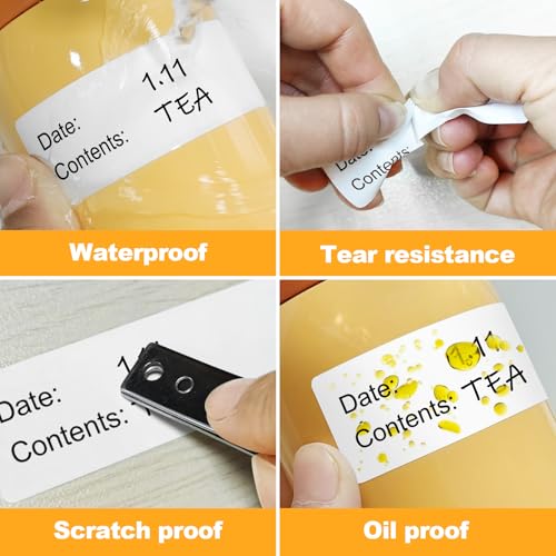 500pcs Food Labels,1 x 3 Inch Freezer Labels Removable for Food Containers, Mason Jar, Water/Oil/Tear Resistant,No Residue Food Storage Labels Perfect for Kitchen - color: Freezerbk