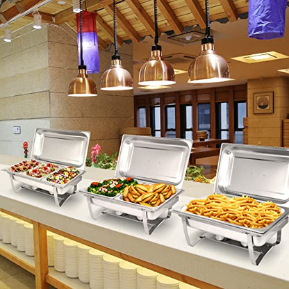 Chafing Dish Buffet Set[4 Pack] 8QT Stainless Steel Buffet Chafers,Catering Food Warmers Set With 7 Trays - size: Model 3