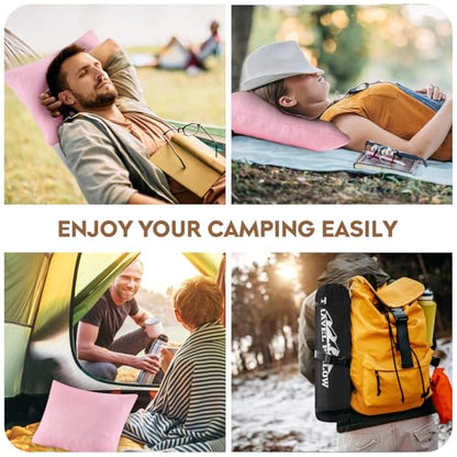 Small Shredded Memory Foam Pillow, Camping Pillow Travel Pillow - Compressible Medium Firm, Breathable Cover, Ideal Backpacking Hiking, Airplane and Car (Apricot Pink, S) - color: Apricot Pink, size: S-16 X 12 Inch