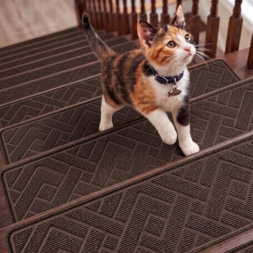 Non Slip Stair Treads for Wooden Steps, 15 Pack 8"x30", Brown - color: Brown, size: 8" x 30"