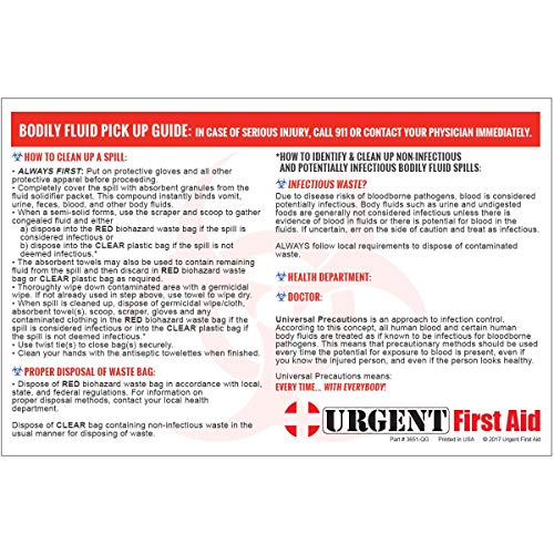 22 Piece Bodily Fluid Cleanup Pack/Bloodborne Pathogen Kit - OSHA Compliant (Pack of 3) - size: 21 Piece Set (Pack of 3)