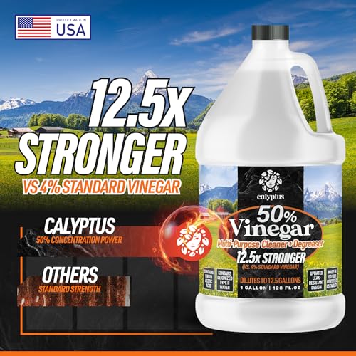 Calyptus 50% Concentrated Vinegar | Max-Performance (12.5X Power), 2 Gallon - size: 128 Fl Oz (Pack of 2)