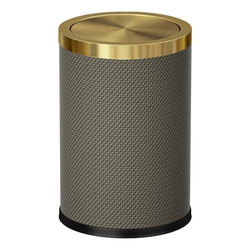 2.4 Gallon Bathroom Trash Can with Lid, Bedroom Trash can - color: 9L-Checked Grey