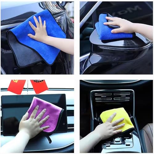 10 Pack Premium Microfiber Towels Coral velvet Washing and Detailing Towels for Car Detailing Household Cleaning Ultra-Soft Super Absorbent, Lint Streak-Free 11.8"x15.7” Cleaning Cloth (5colors) - color: 5colors