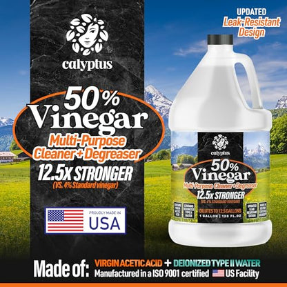 Calyptus 50% Concentrated Vinegar | Max-Performance (12.5X Power), 2 Gallon - size: 128 Fl Oz (Pack of 2)