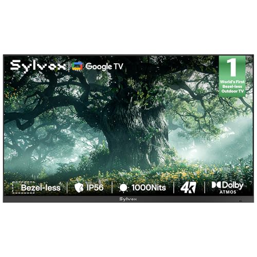 SYLVOX 43 inch Outdoor TV, Ultra-Narrow Bezel, Weatherproof TV for Outside - size: 43-inch, style: Frameless