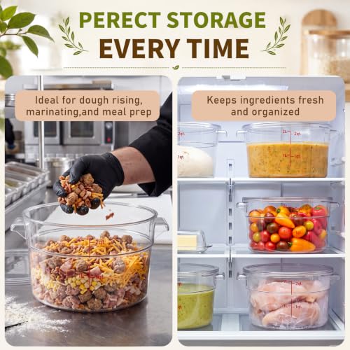 Ziliny 1 Pcs 2 Qt Dough Proofing Container with Lid and Red Scale, Clear - color: Clear,Clear, size: 2 Qt