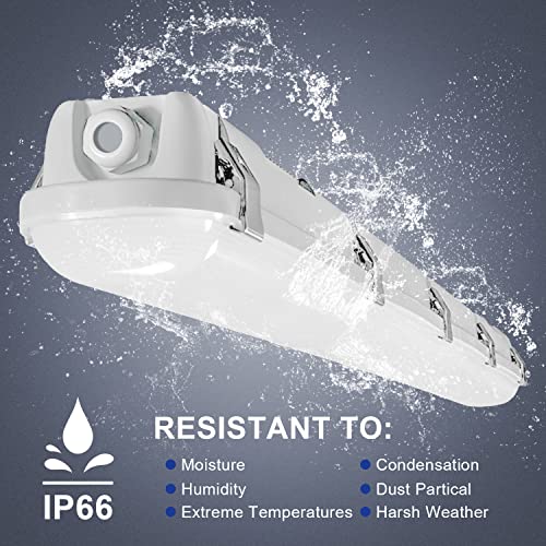 LED Vapor Tight Light 4FT Industrial Vapor Proof Garage Lighting Fixture - color: 6 Pack
