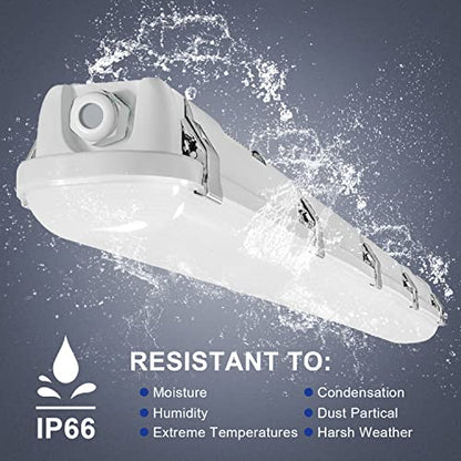 LED Vapor Tight Light 4FT Industrial Vapor Proof Garage Lighting Fixture - color: 12 Pack