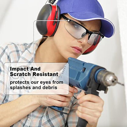 Kathfly 36pcs Safety Glasses Work Scratch Resistant Glasses,White - color: White