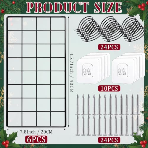 Flutesan 6Pcs Metal Wire Frame Decorative Panels Grid Christmas Front Door