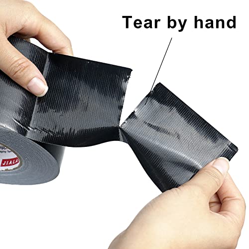 JIALAI HOME Black Duct Tape 3 Inch Wide, Industrial Grade 3 inches x 55 Yards (164 ft), 9 Mil Heavy-Duty, Waterproof, Strong, Flexible, No Residue, for Crafts & Home Improvement - color: Black