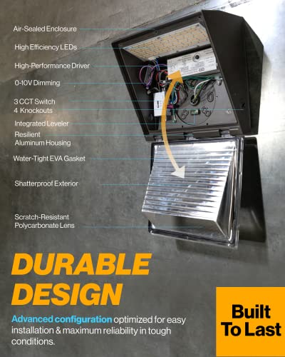 Sunco 12 Pack Outdoor Commercial LED Wall Pack Lights, 80W, Dimmable, 3CCT - color: 12 Pack