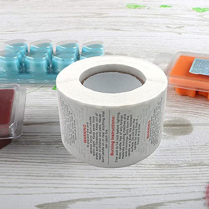 1500 pcs Candle Warning Labels,1.5inch Candle Jar Container Stickers - color: White