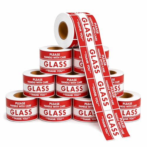 2" X 3" Glass Stickers (5000 Labels, 10 Rolls) - Please Handle with Care - color: Glass 2" X 3"
