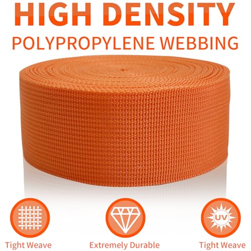 2" Orange Wide Webbing Straps 40yd for Lawn Chair,Bag &Sewing - color: Orange 12