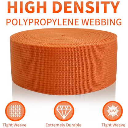 2" Orange Wide Webbing Straps 40yd for Lawn Chair,Bag &Sewing - color: Orange 12
