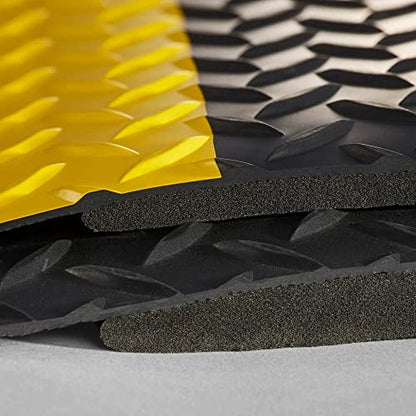 Consolidated Plastics Heavy Duty Diamond Plate Anti-Fatigue Mat - Thick Sponge Base - Standing Support for Leg & Back Pain - size: 3' x 5'