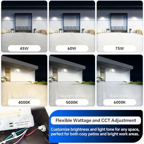 120W LED Wall Pack Light, 3CCT 18000LM, Dusk to Dawn Sensor, 2 Pack - size: 120W