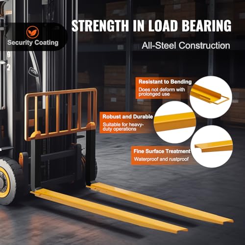VEVOR Pallet Fork Extensions 84" Length 5.5" Width Heavy Duty Carbon Steel - size: ‎84 x 5.5 Inch