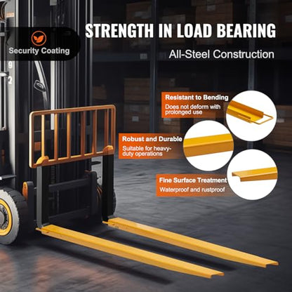 VEVOR Pallet Fork Extensions 84" Length 5.5" Width Heavy Duty Carbon Steel - size: ‎84 x 5.5 Inch