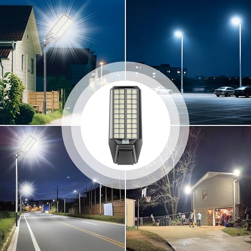 Solar Street Lights Outdoor Waterproof Dusk to Down Heavy Duty 10000W Commercial Large Solar Lights Outdoor Motion Sensor with Remote Control LED Parking Lot Flood Lights for Yard Pathway - size: XL-2Pack