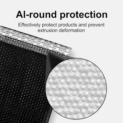 Koja Extra Thick Padded Bubble Mailers, 5x8.6 in, 50-Pack, Black - color: Black, size: 5 x 8.6" 50-Pack