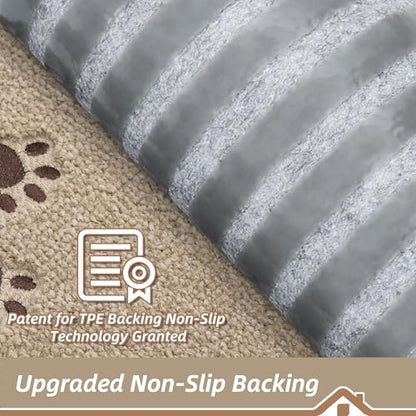 BEQHAUSE Stair Treads Non Slip for Wooden Steps 28" x 9", 15pcs, Beige - color: Beige - Dog Paws, size: 28 in X 9 in (15 Pieces)