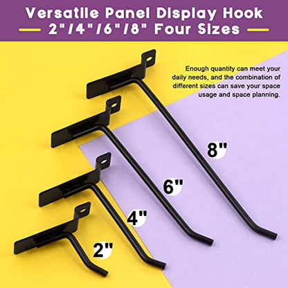 Swpeet 20Pcs 2 Inch Heavy Duty Slatwall Hooks Assortment Kit, Slatwall Accessories Slatwall Panel Hooks Garage Organization Slat Wall Hook Pegboard Gridwall Hook Display Hook for Retail Black - size: 2 Inch