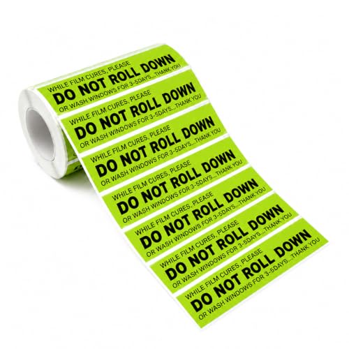 100 PCS Do Not Roll Down Car Sticker, Eye-Catching Auto Window Tint Sticker Waterproof Warning Label, Universal Self-Adhesive Window Film Caution Decal for Most Vehicles - color: 1 Pcs