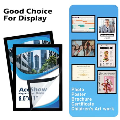 Magnetic Sign Holder,8.5×11 Magnetic Paper Holder,6-Pack,Black - color: Black, size: 8.5x11 - 6 Pack