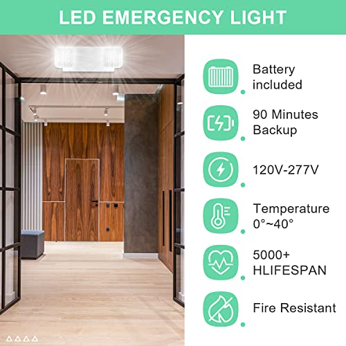 LED Emergency Exit Light Battery Backup, Fire Resistant Emergency Exit Sign - size: 4 PACK