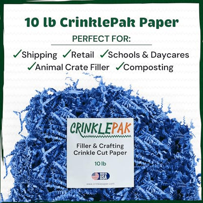 10LB Blue Crinkle Paper Filler USA Made - color: Blue, size: 10 LB