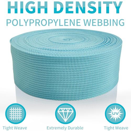 2" Blue Wide Webbing Straps 12yd for Lawn Chair,Bag &Sewing - color: Lake Blue 06