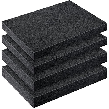 Outus 4 Pcs Polyethylene Foam, 16 x 12 x 1.5", 16 x 12 x 2", Black - color: Black, size: 16 x 12 x 1.5 Inch, 16 x 12 x 2 Inch