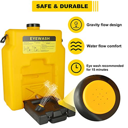 Portable Eyewash-Station Emergency OSHA-Approved Yeipower - Wall Mounted Eye Wash First Aid 14 Gallon Eye Irrigation Equipment