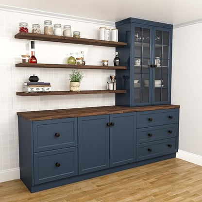 Howizz Walnut Butcher Block Shelf 12" x 6ft x 1.5" Inches, Solid Wood Countertop Shelf Board - color: Acacia - Finger Joint - Walnut - Finished, size: 72"L x 12"W x 1.5"Th