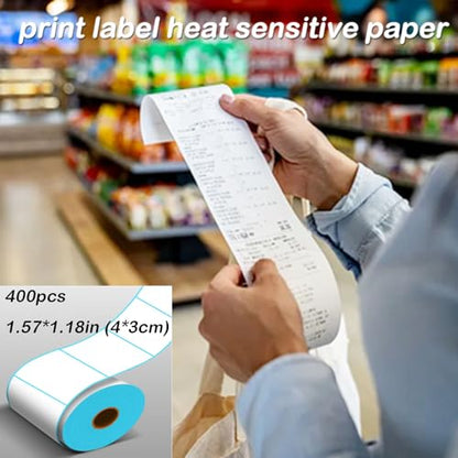 INTBUYING Commercial Digital Scale with Thermal Printer 4-Window Pole Double-Sided LCD with Label Max 66lb 110V Portable for Warehouse Restaurant Bakery