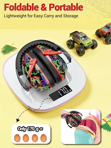 Dr.meter Kids Ear Protection for Monster Jam, Noise Cancelling Headphones - color: Print Monster Truck