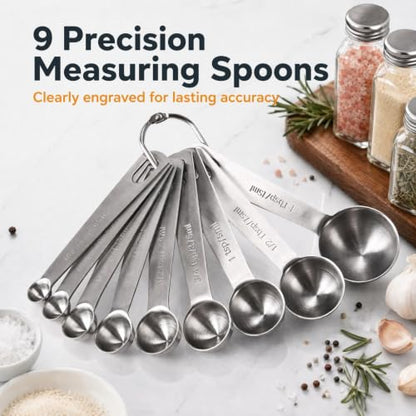 30PCS Mixing Bowls Measuring Cups and Spoons Set, 7QT to 1QT Large Stainless Steel Nesting Bowls with Lids Set, Graters, Non-Slip Silicone Bottom, Kitchen Appliances Home Essentials, Khaki - size: 9+7+14 - Bowls & Cups & Spoons