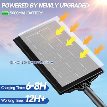 Solar Street Lights Outdoor Waterproof 4 Pack, Street Light Dusk to Dawn