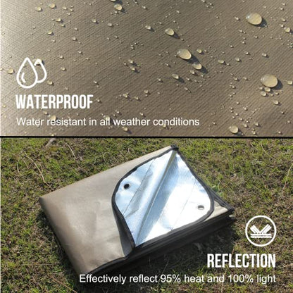 LYN Heavy Duty Emergency Blanket Survival Gear Waterproof Insulated Blanket Emergency Tarp for Camping, Hiking, Bushcraft - color: Suntan