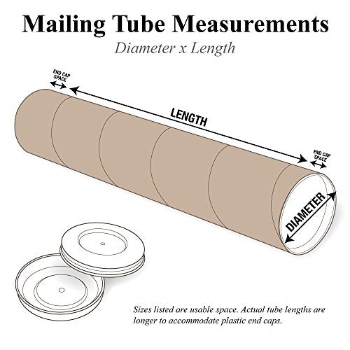 Partners Brand PP4030KHD Heavy-Duty Kraft Mailing Tubes, 4" x 30", Kraft (Pack of 12) - size: 4" x 30"