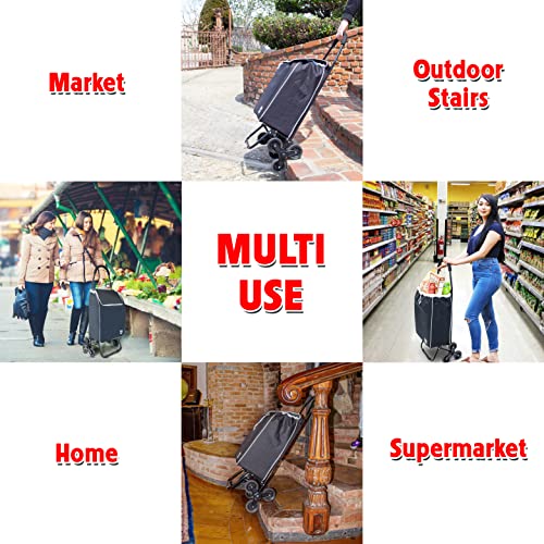 dbest Products Trolley Dolly Sport Stair Climber – Foldable Grocery Cart on Wheels – Multi Use Rolling Cart with Removable Bag, Hand Truck Dolly Function, and Stair Climbing Wheels, Black - size: Sport Stair Climber